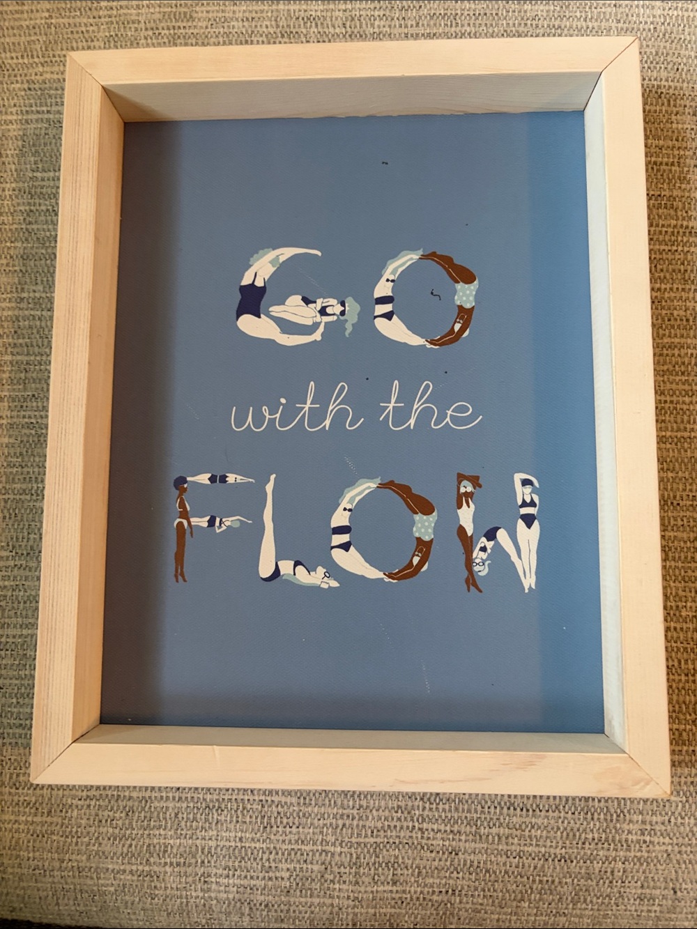 Calming Blue 'Go With the Flow' Framed Wall Art